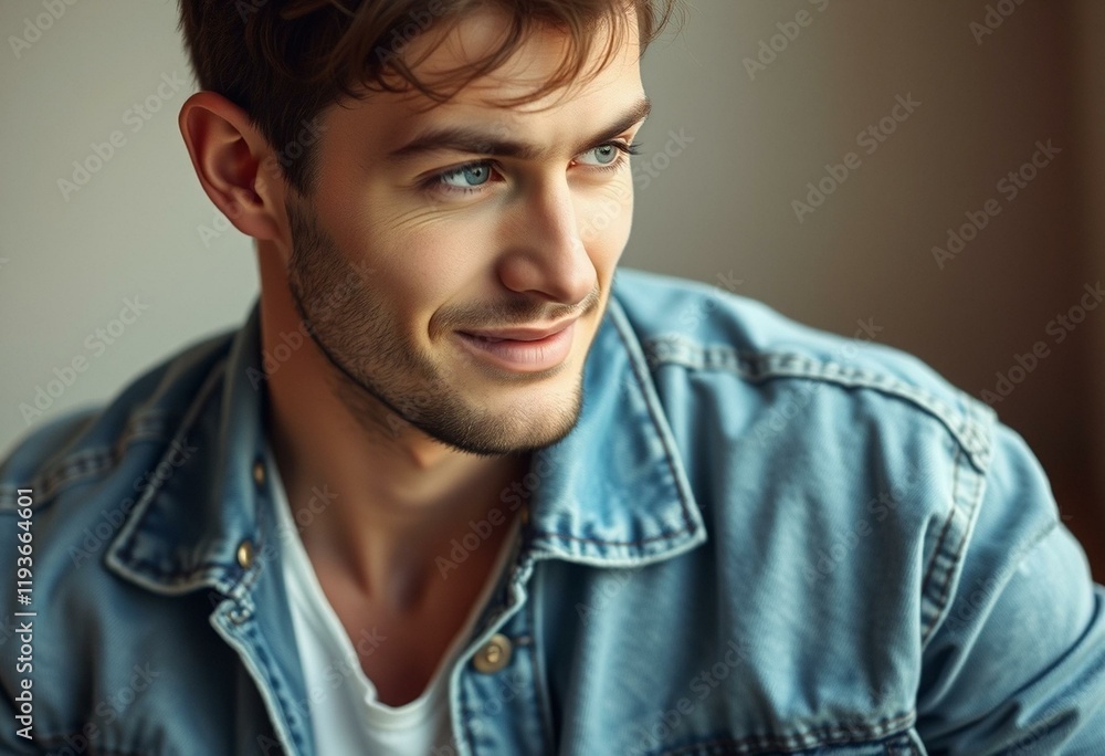 Portrait of a male hipster with a relaxed expression Portrait of a male hipster with a relaxed expression