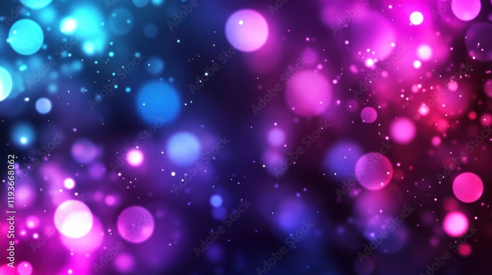 Obraz premium Abstract bokeh background with vibrant pink and blue lights.