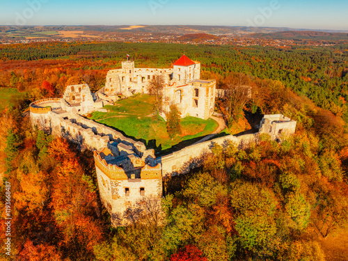 Ruins of medieval Tenczyn castle in Rudno near Krakow in Poland. photo