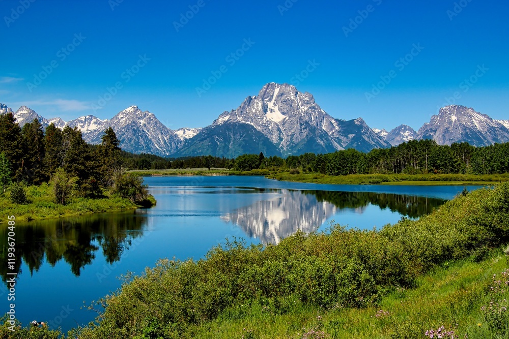 Oxbow Bend in Grand Teton National Park in Wyoming. Oxbow Bend in Grand Teton National Park in Wyoming.