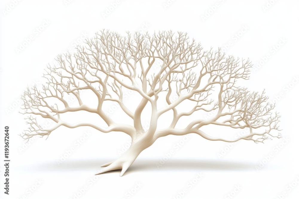 Naklejka premium 3D Ash Tree Isolated and White Background