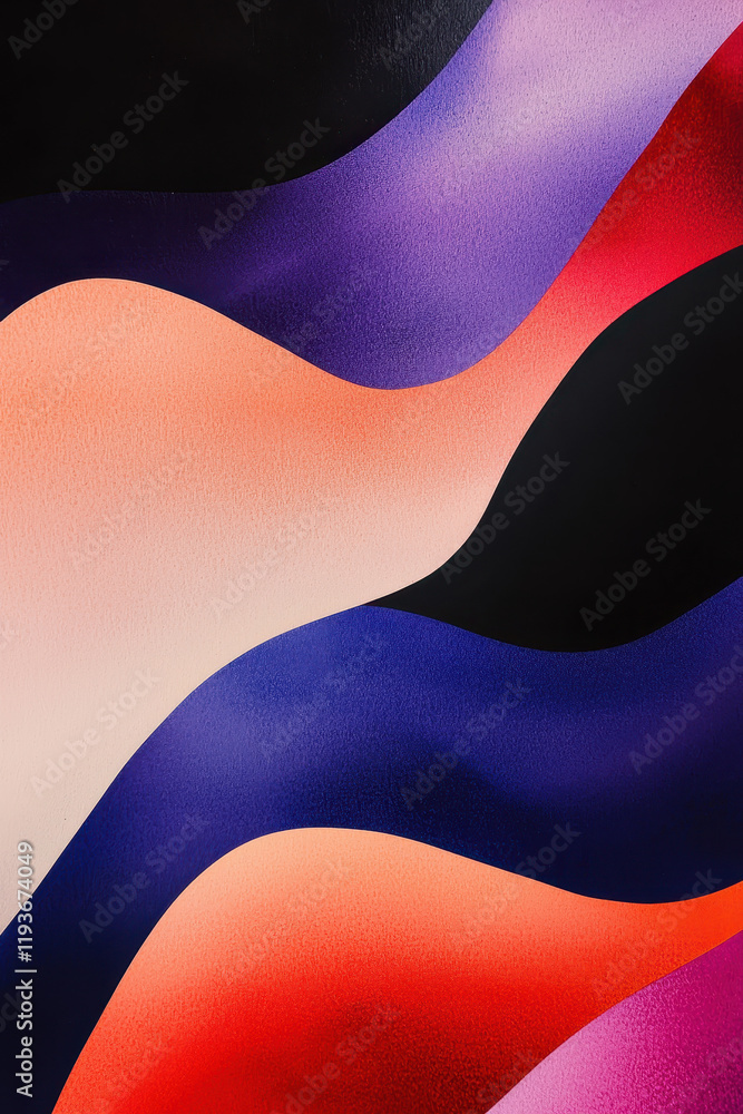 Naklejka premium Vibrant Waves of Colorful Abstract Design with Dynamic Curves and Gradients for Modern Artistic Inspiration