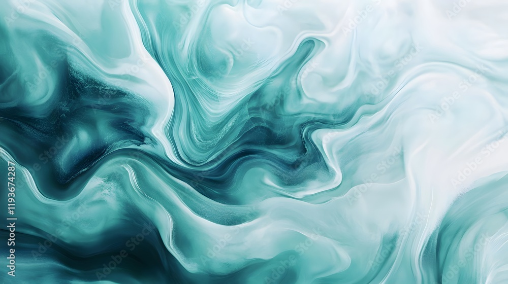 Abstract Teal and White Swirling Marble Design Abstract Teal and White Swirling Marble Design