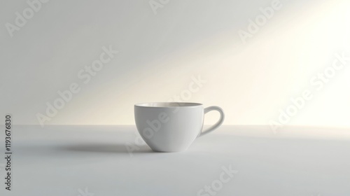 Wallpaper Mural A Minimalist White Cup on a Table Against a Light Background: A Study in Simplicity and Clean Design Torontodigital.ca
