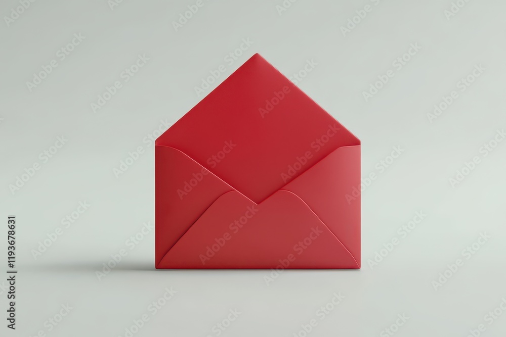 3D Classic Open Envelope Icon Isolated and White Background 3D Classic Open Envelope Icon Isolated and White Background