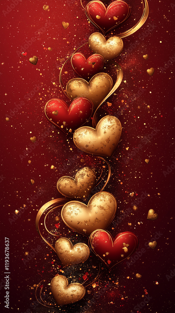 Naklejka premium heart on red background