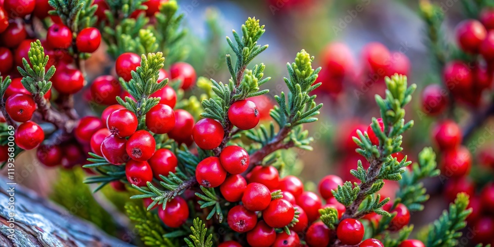 Obraz premium Phoenicean Juniper Berries & Shrub, Mediterranean Flora, Arar, Cupressaceae, Juniperus phoenicea