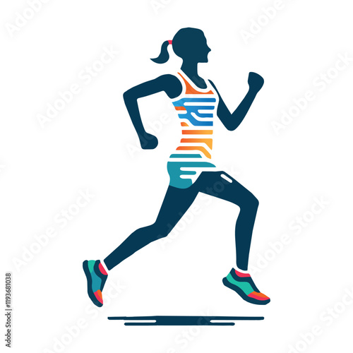 Illustration runner fitness club, marathoner sportsman