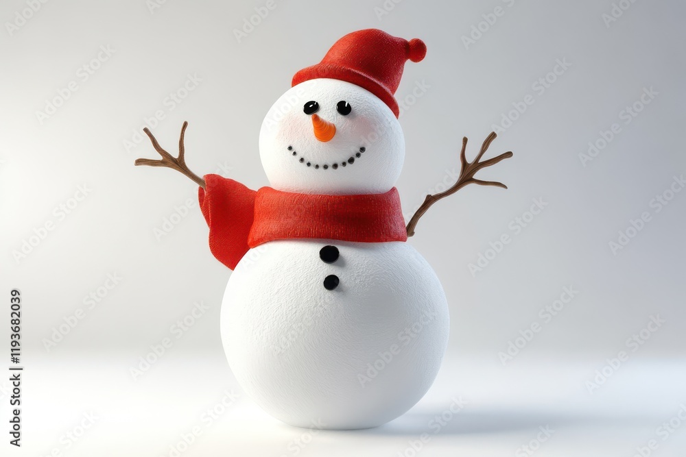 3D Frosty the Snowman Isolated and White Background 3D Frosty the Snowman Isolated and White Background