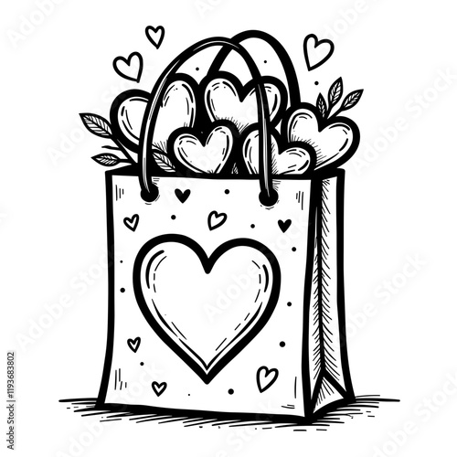 Valentine’s Day gift bag with love designs, heartfelt gifting
