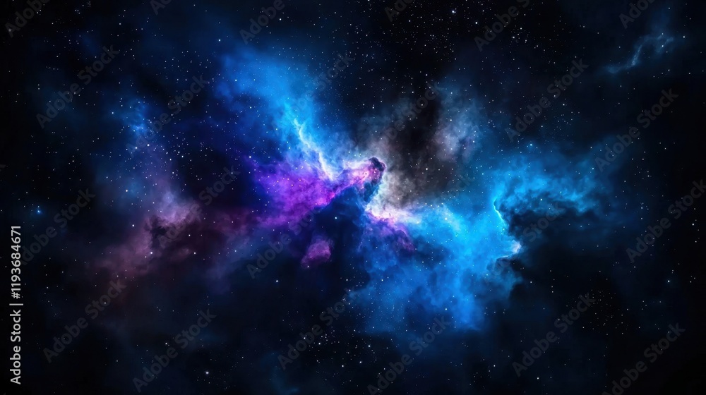 Fototapeta premium A blue and purple galaxy with many stars