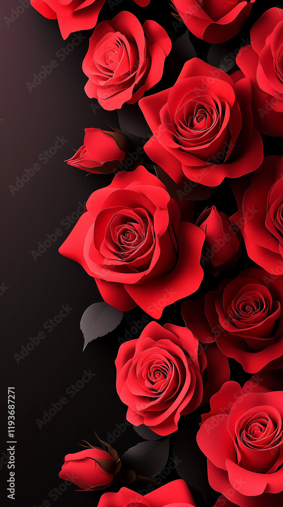 Obraz premium red rose on black background