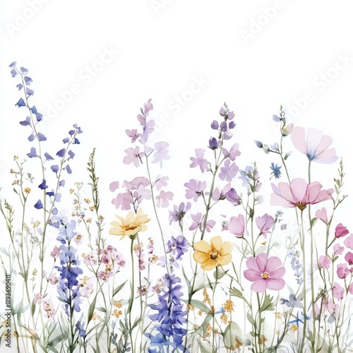 Zarte Wildblumen – Aquarellkunst in Pastellfarben photo