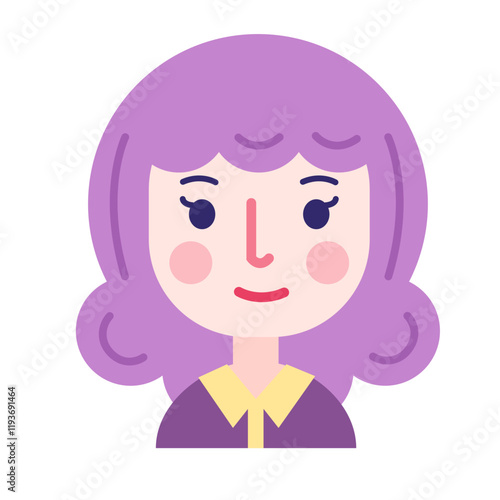 Colorful Hand-Drawn Flat Portrait of Human Character Vector Illustration Graphic Symbol