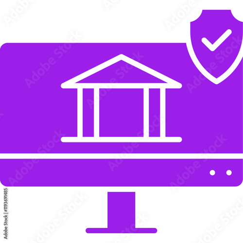 Online Banking Security icon single vector illustration