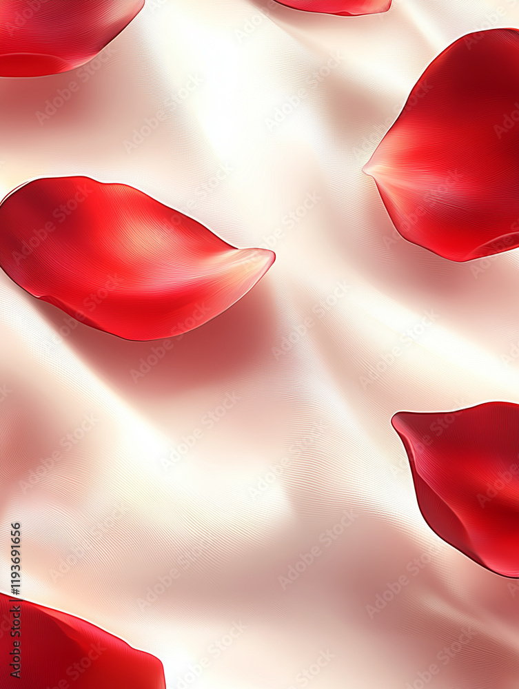 Fototapeta premium red rose petals on white