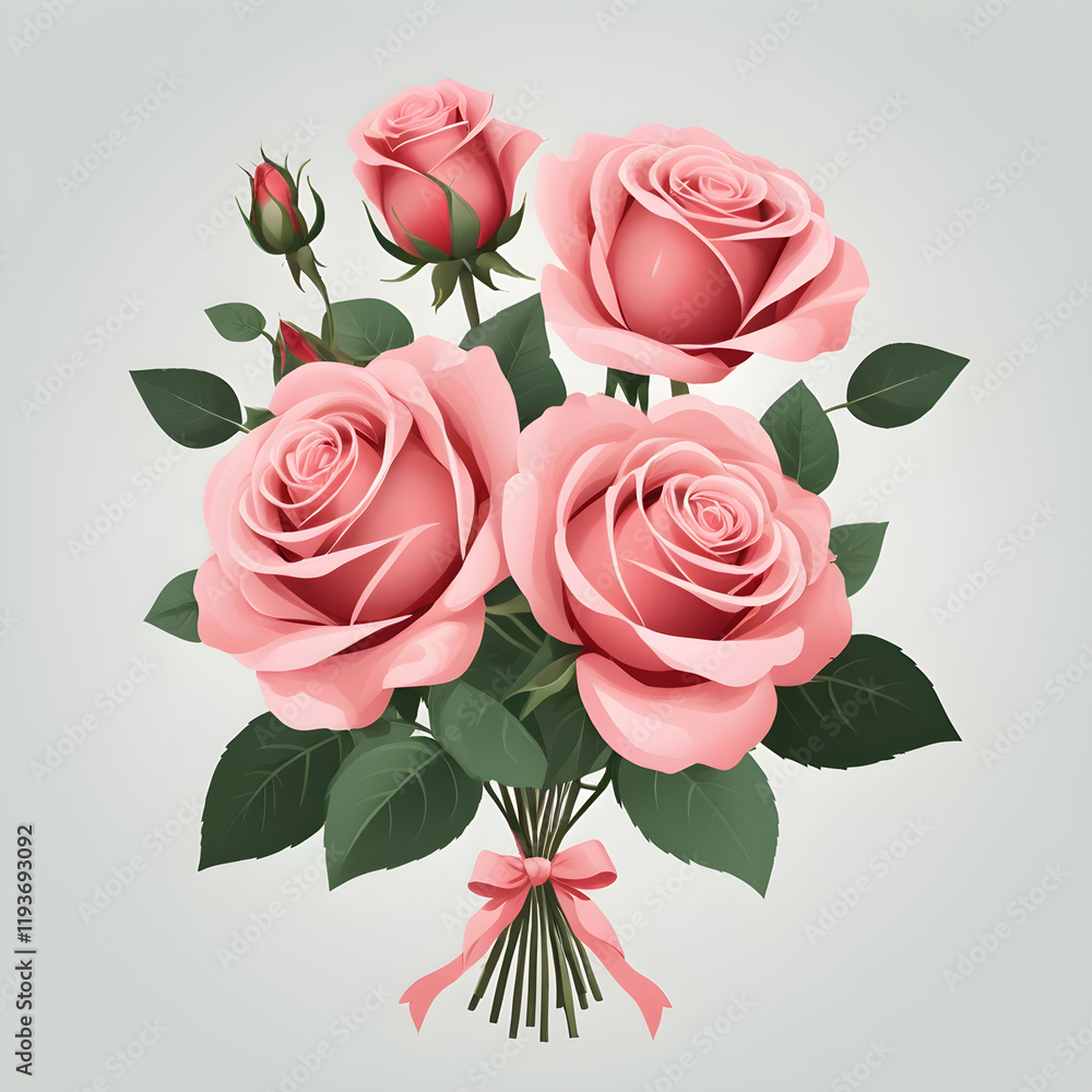Fototapeta premium bouquet of pink roses