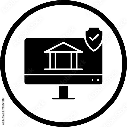 Online Banking Security icon single vector illustration