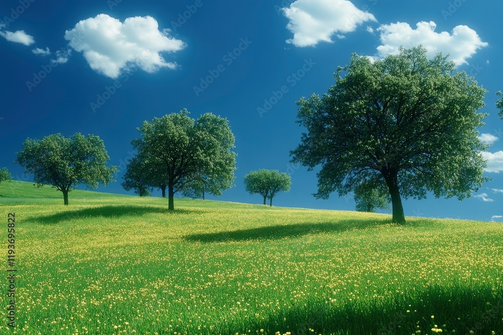 Beautiful green grass field with trees in a park under a blue sky and sunlight. high stock quality. Beautiful green grass field with trees in a park under a blue sky and sunlight. high stock quality.