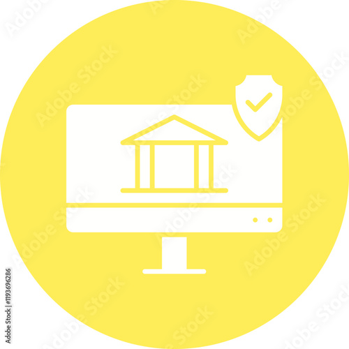 Online Banking Security icon single vector illustration