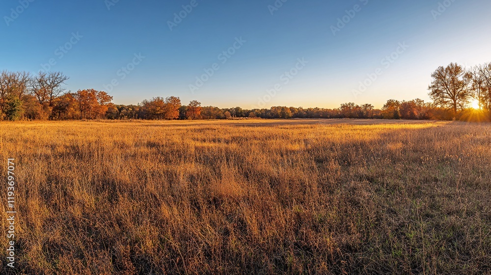 Fototapeta premium Golden Hour Meadow Landscape