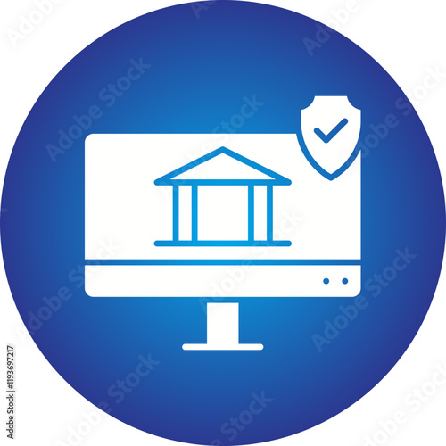 Online Banking Security icon single vector illustration