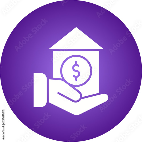 Home Loan icon single vector illustration