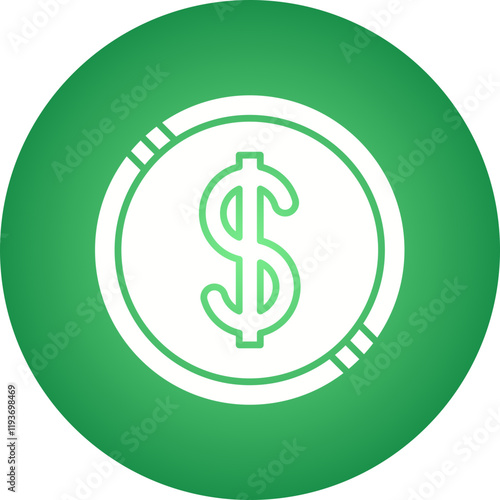 Dollar Coin icon single vector illustration