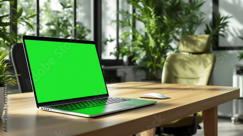 Wallpaper Mural laptop and coffee cupModern Office Workspace with Green Screen Laptop,Moderner Büroarbeitsplatz mit Green-Screen-Laptop Torontodigital.ca