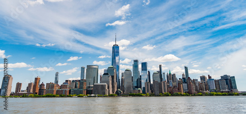 New York City with Manhattan Skyline over Hudson River,New York City, USA NYC, NY. New York City NYC Skyline with Urban Skyscrapers USA. Lower Manhattan and One World Trade Center in New York City