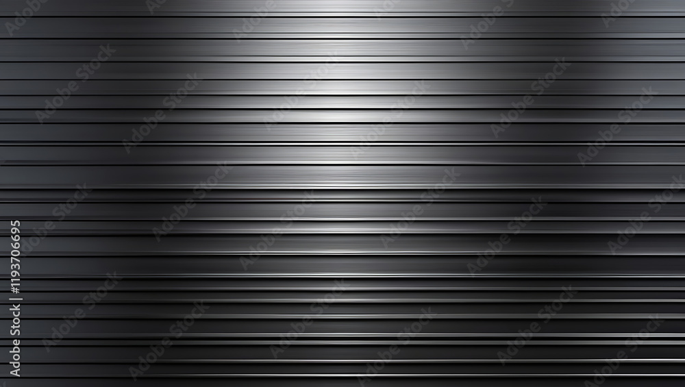Elegant Metallic Texture with Polished Horizontal Lines and Gradient Light Reflection.