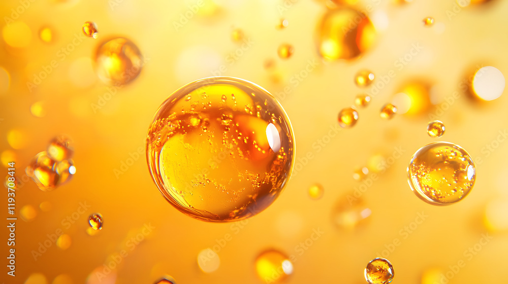 An abstract representation of rum depicted as rich amber liquid suspended in glowing droplets with hints of smoky vapor. An abstract representation of rum depicted as rich amber liquid suspended in glowing droplets with hints of smoky vapor.