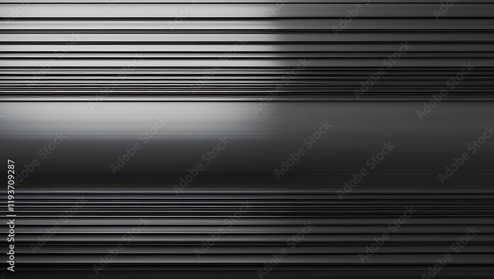 Fototapeta premium Elegant Metallic Texture with Polished Horizontal Lines and Gradient Light Reflection.