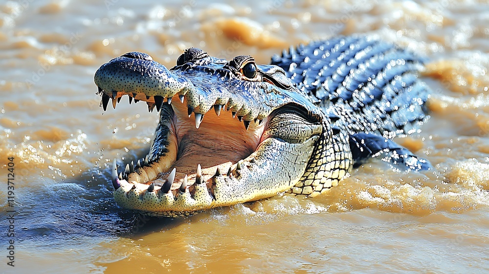 Obraz premium Powerful Crocodile in the River