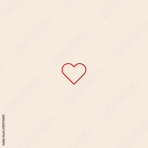 Red Heart icon flat vector design.