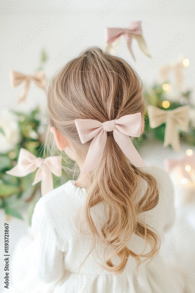 Naklejka premium Charming softgirl aesthetic with delicate pink bows for creative design