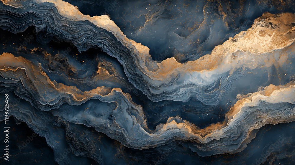 Obraz premium abstract digital painting with dark blue and brown tones