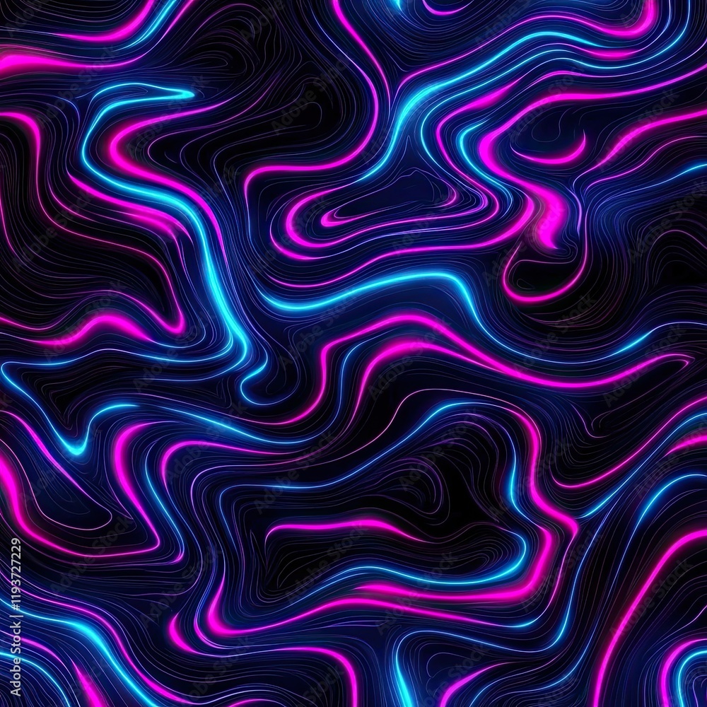 Fototapeta premium The image is a colorful, abstract design with neon colors and a black background