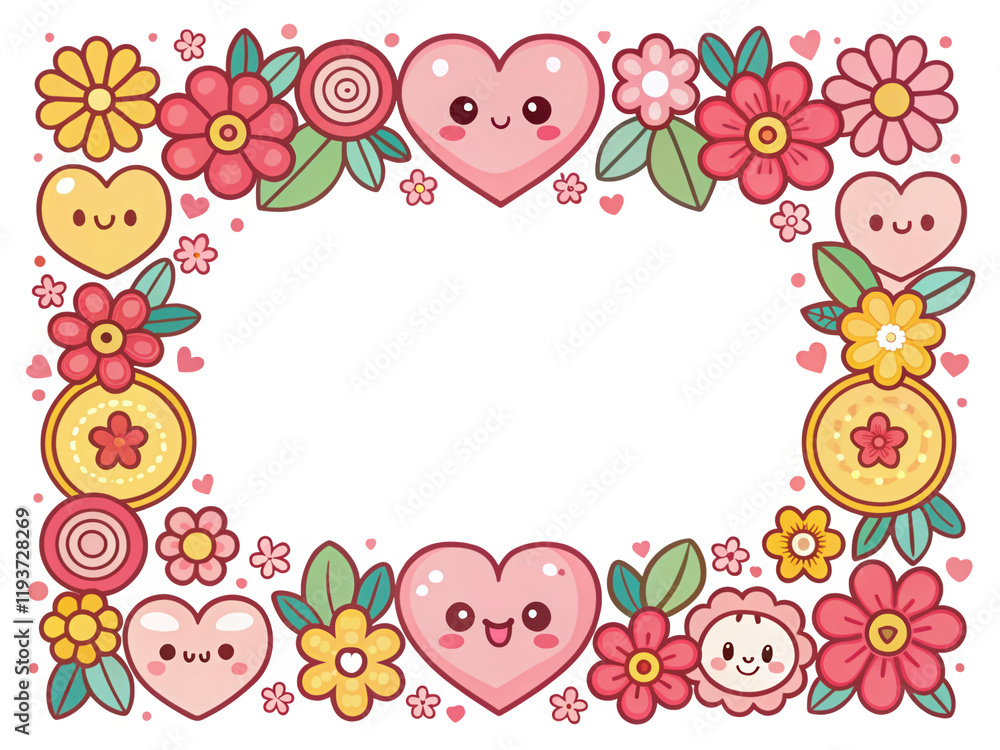 Valentine's Day, photo frame, cover, card border, cute cartoon doodle art, transparent background Valentine's Day, photo frame, cover, card border, cute cartoon doodle art, transparent background