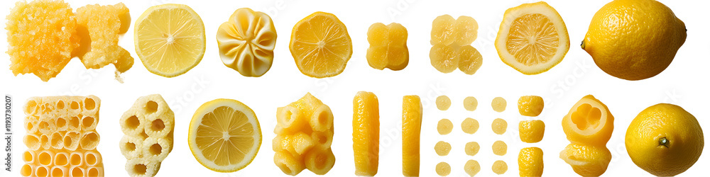 Lemon Slices & Pasta Shapes on Transparent Background Lemon Slices & Pasta Shapes on Transparent Background
