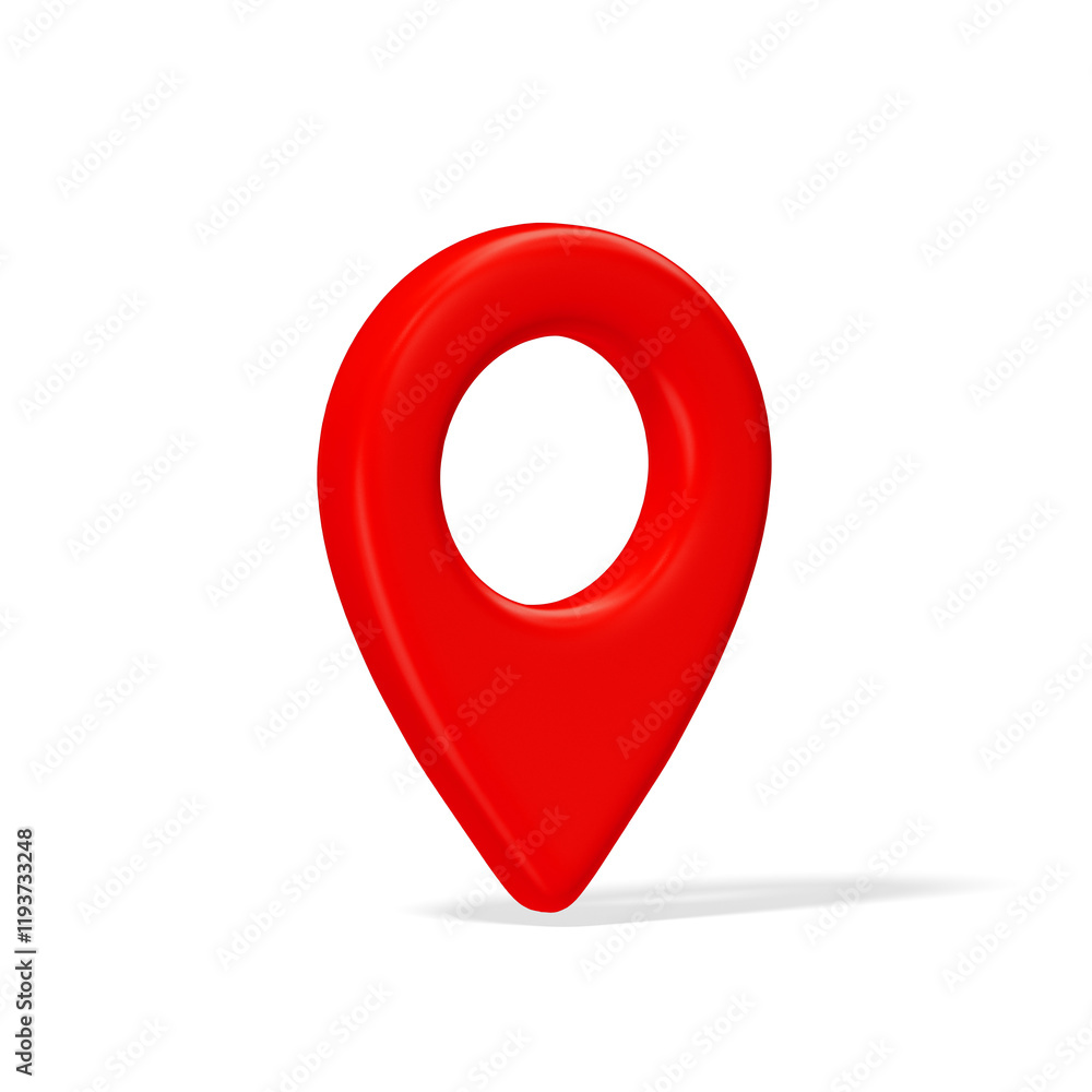 3d red plastic map location pointer with shadow isolated on transparent background. Destination pin rotated 30 degrees. 3d red plastic map location pointer with shadow isolated on transparent background. Destination pin rotated 30 degrees.