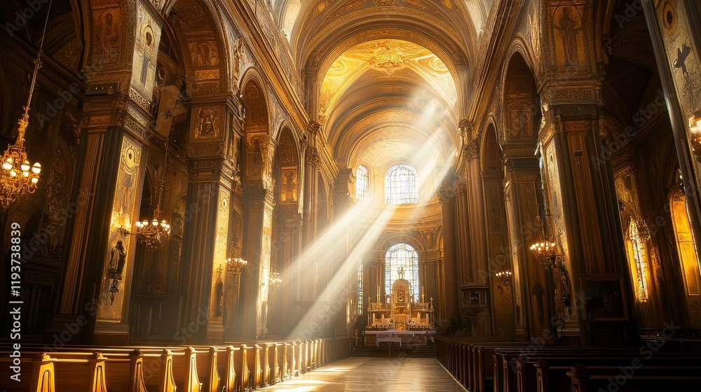 The interior of the church is gorgeous and sparkling The interior of the church is gorgeous and sparkling