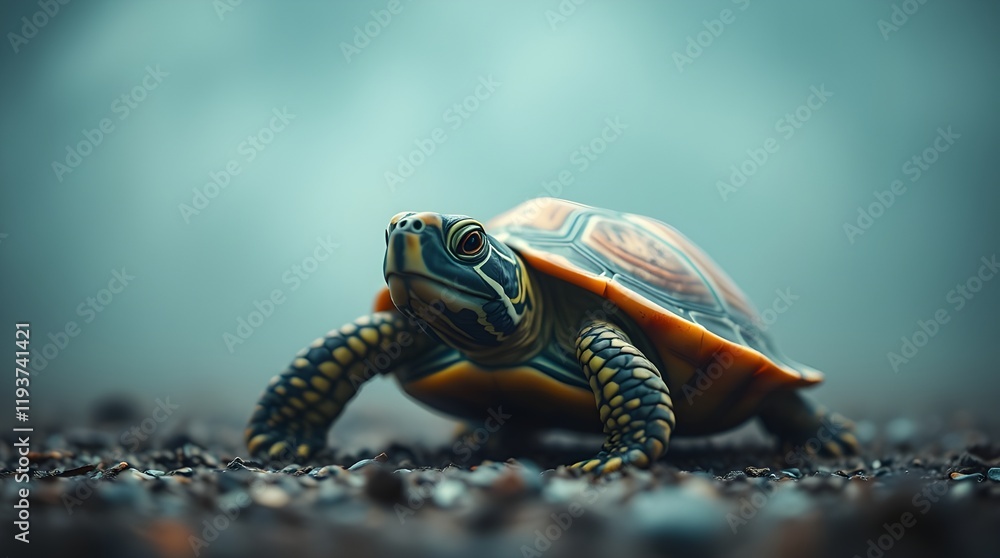 Obraz premium A high-resolution stock photo of with an intricately detailed shell, partially extended neck and sharp