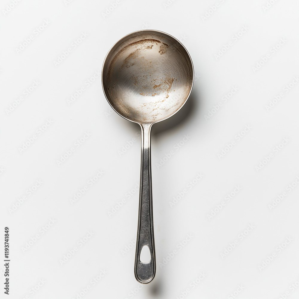 Stainless steel soup ladle with a polished finish and ergonomic handle, ideal for serving soups and broths Stainless steel soup ladle with a polished finish and ergonomic handle, ideal for serving soups and broths