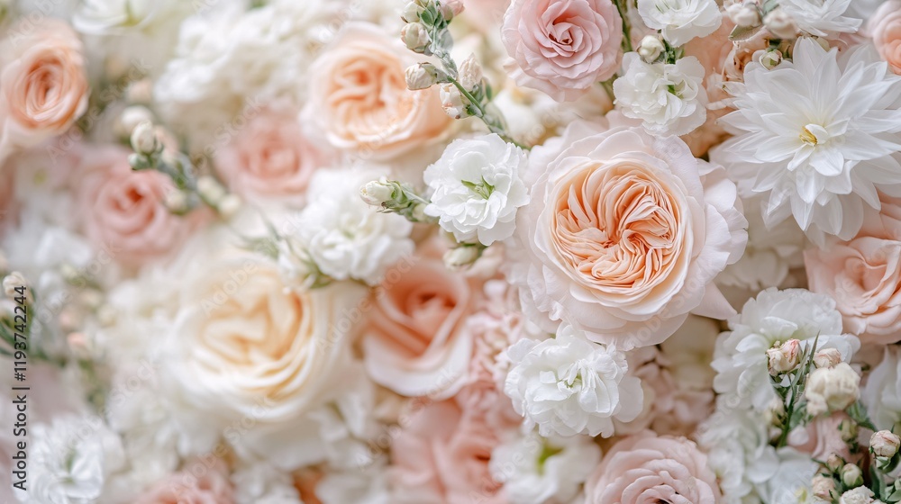 Peach and White Rose Floral Background Peach and White Rose Floral Background