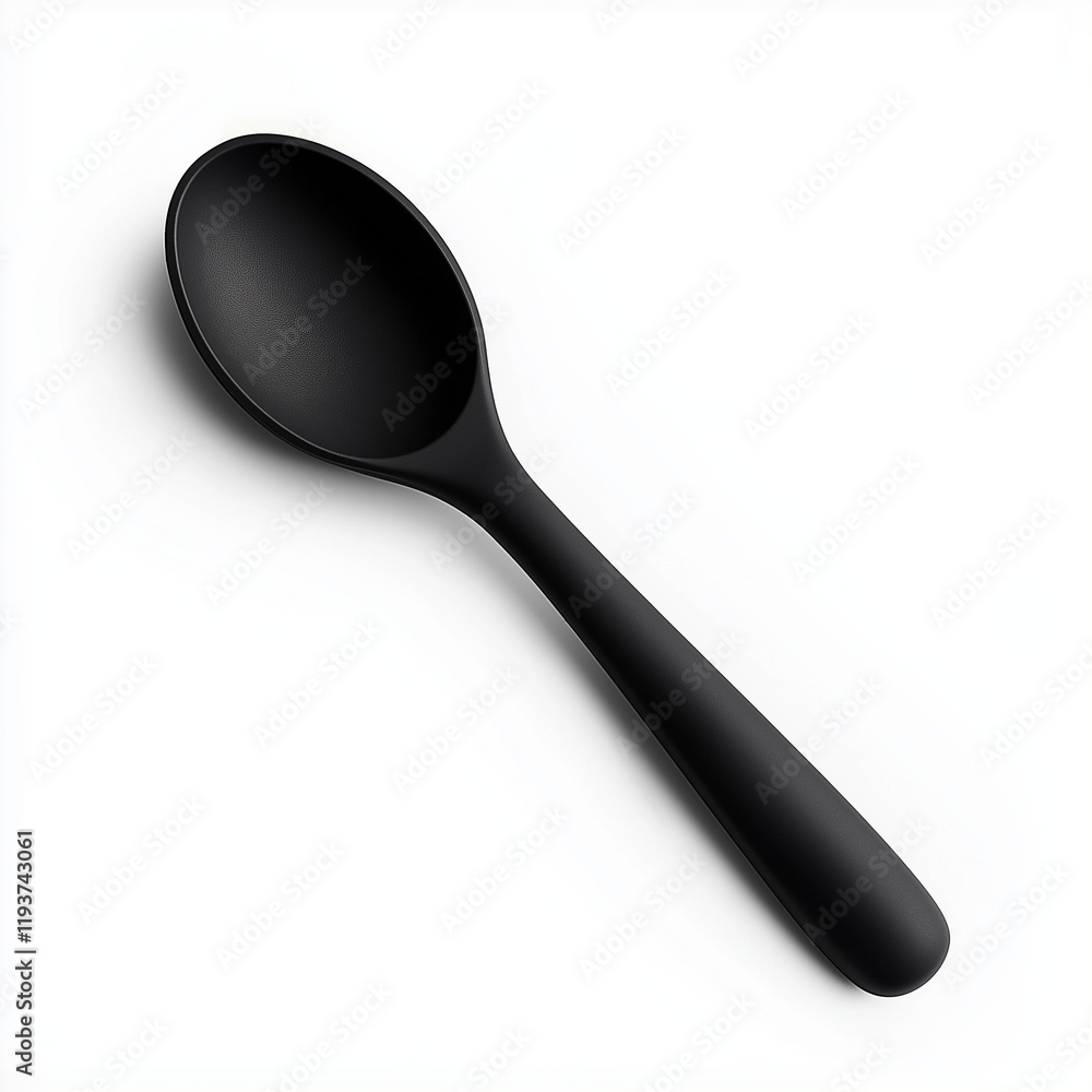 A non-stick black silicone ladle with a comfortable grip, designed for practicality and ease of use in modern kitchens A non-stick black silicone ladle with a comfortable grip, designed for practicality and ease of use in modern kitchens