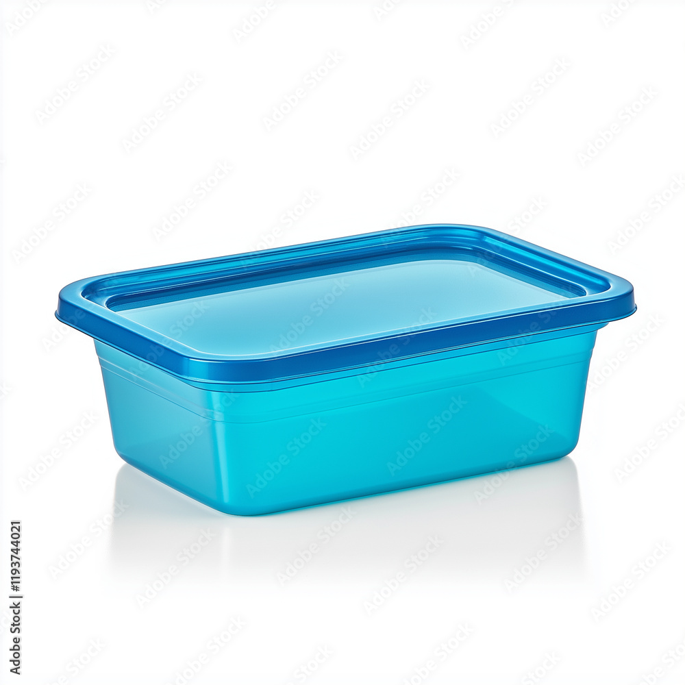 A stackable food container with durable translucent plastic and a blue lid, designed for freezer storage and meal organization A stackable food container with durable translucent plastic and a blue lid, designed for freezer storage and meal organization