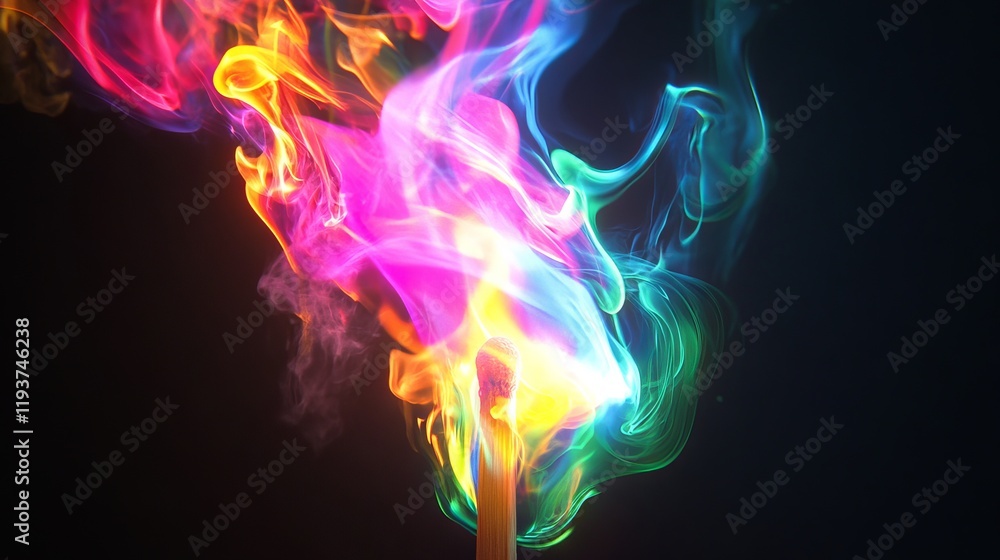 Obraz premium colorful fire with the match