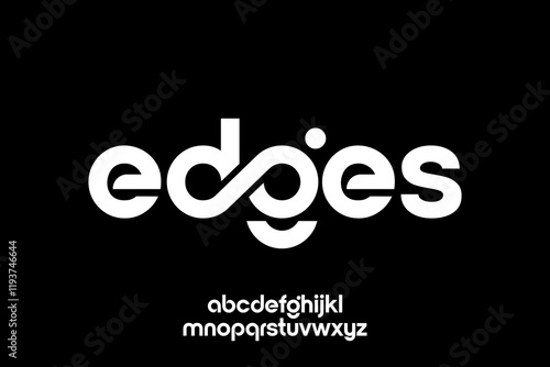 word of edges . modern minimalist clean alphabet font. lowercase bold typography vector illustration design