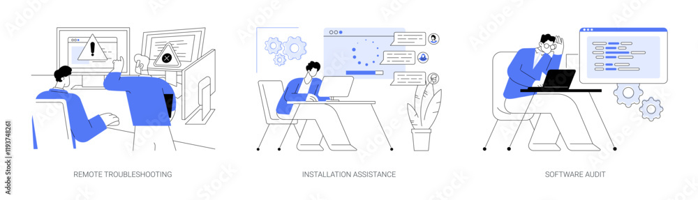 Software maintenance isolated cartoon vector illustrations se Software maintenance isolated cartoon vector illustrations se